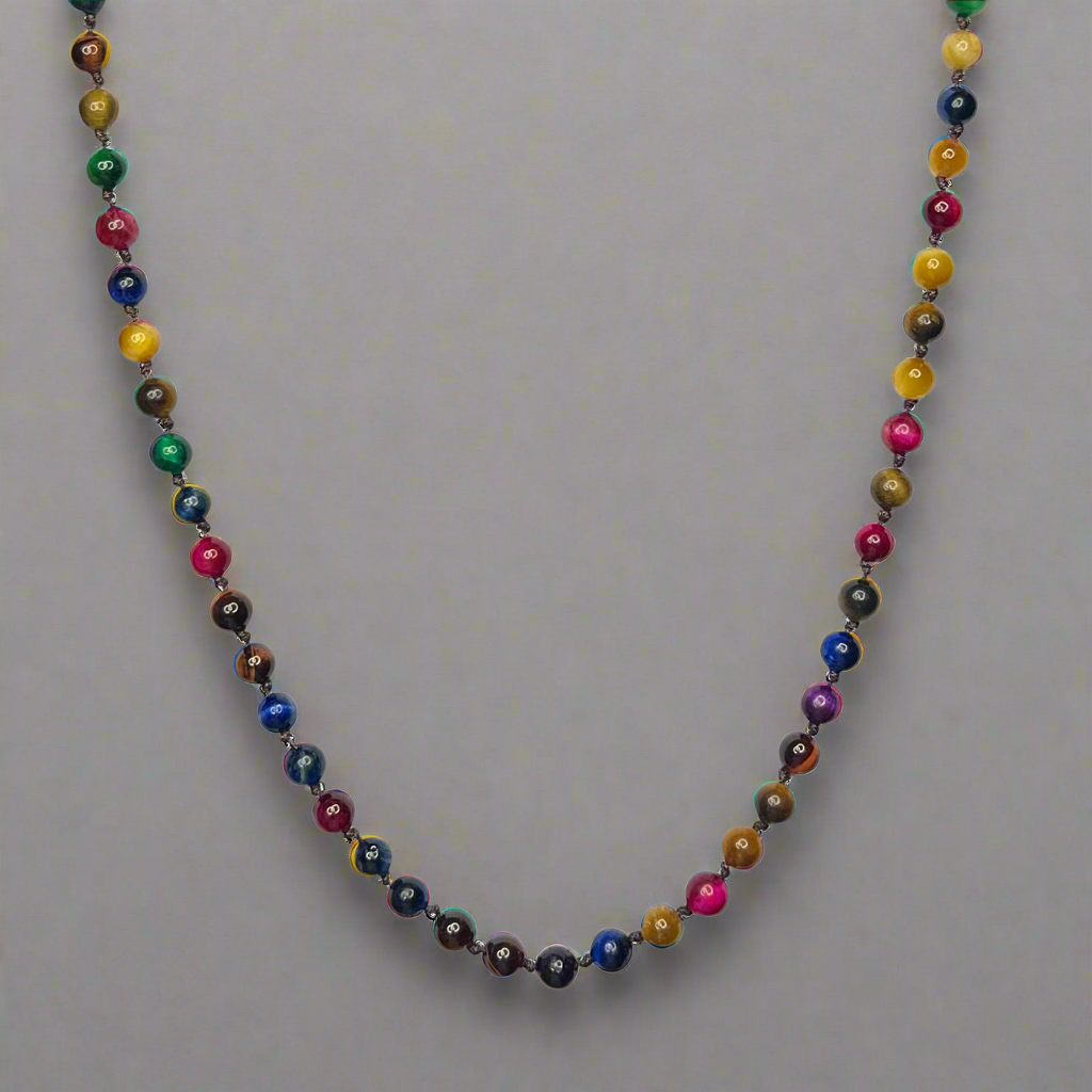 Rainbow tiger eye colorful necklace