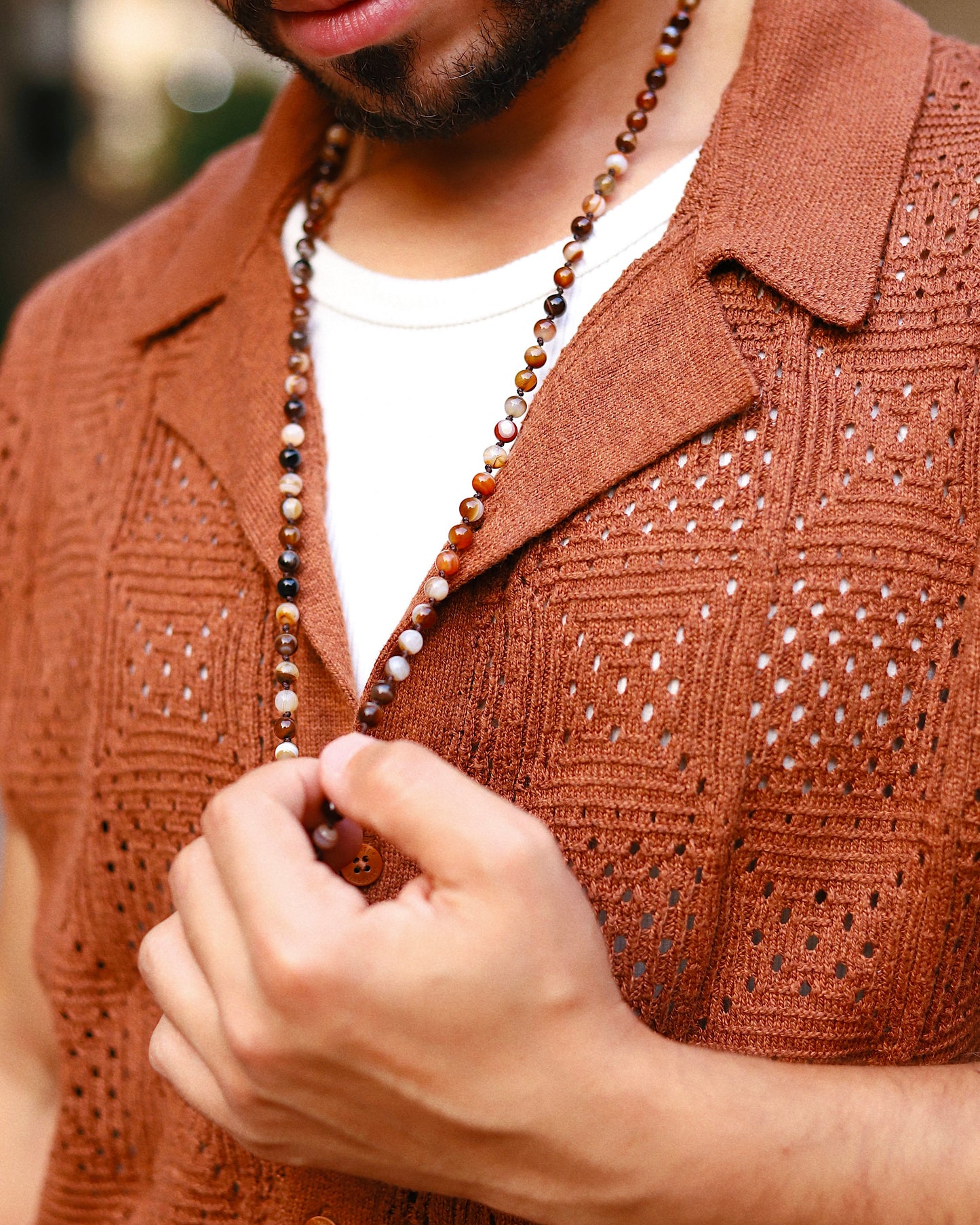 Agate Sulemani light brown necklace