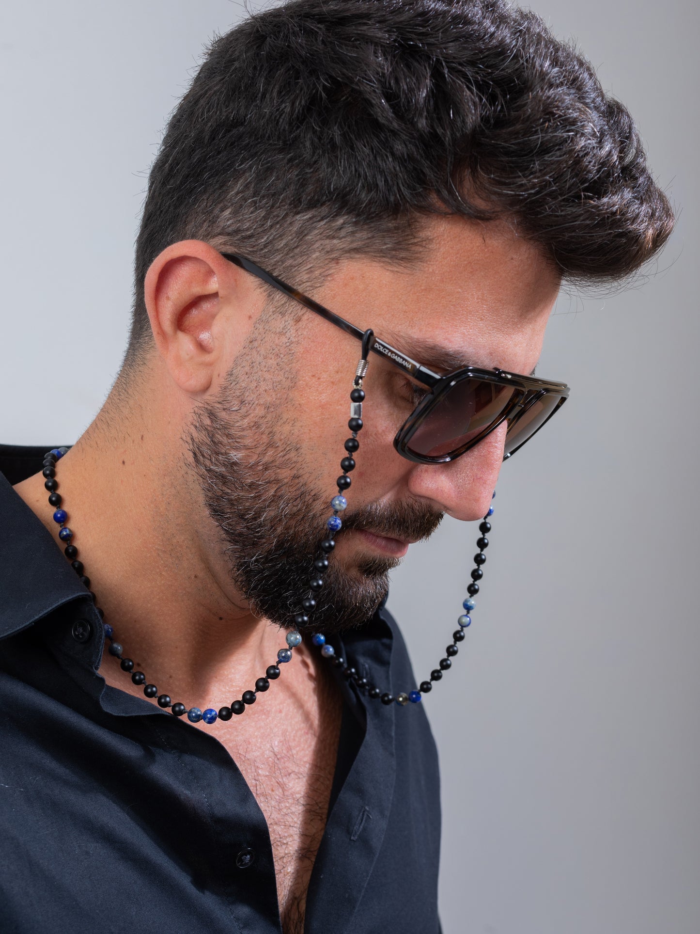 Lapis Lazulis & Onyx eyewear Strap