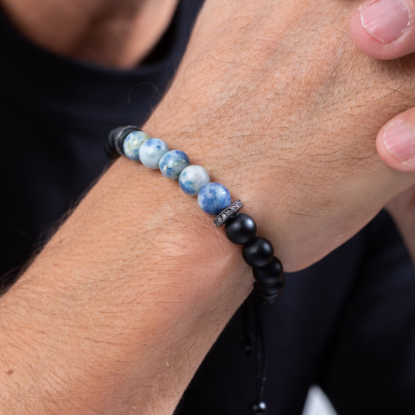 Sodalite with wheels bracelet