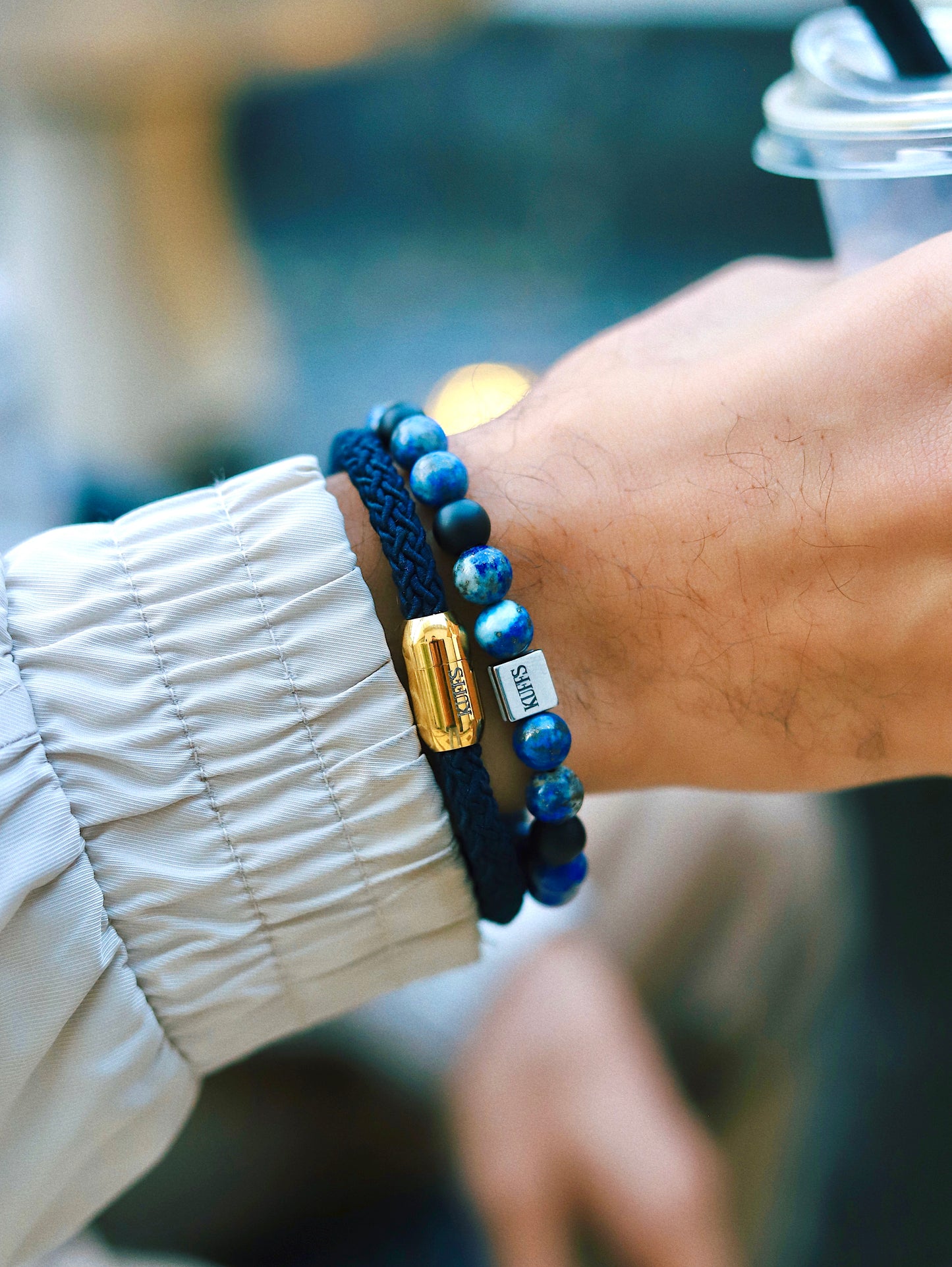 lapis and onyx bracelet