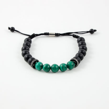 Malachite and Onyx Kuffs Mens Bracelet