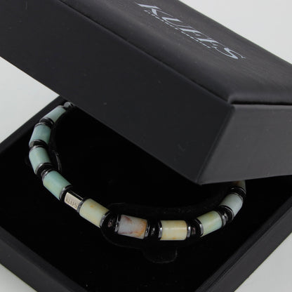 Amazonite cylindrical summer kuffs bracelet