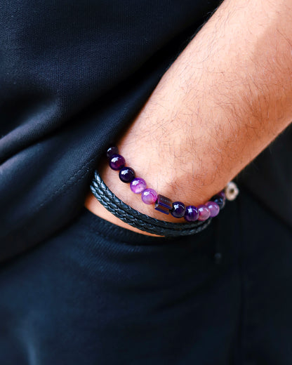 Purple sulemani agate bracelet