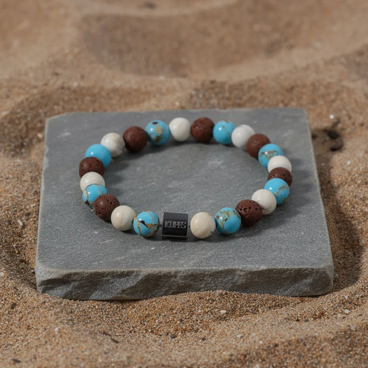 Blue jasper and Howlite mix bracelet
