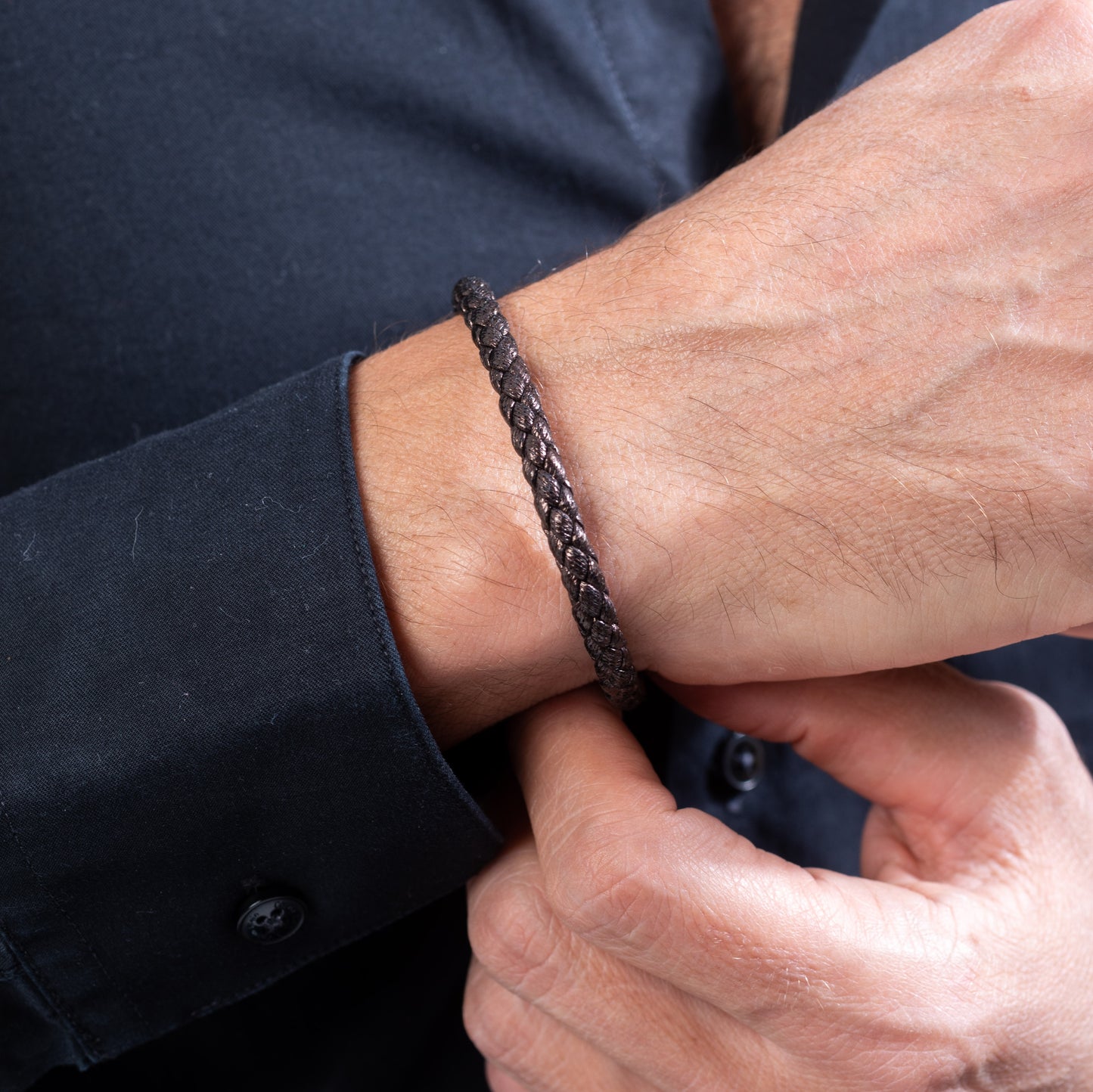 Brown leather cord Kuffs Mens Bracelet