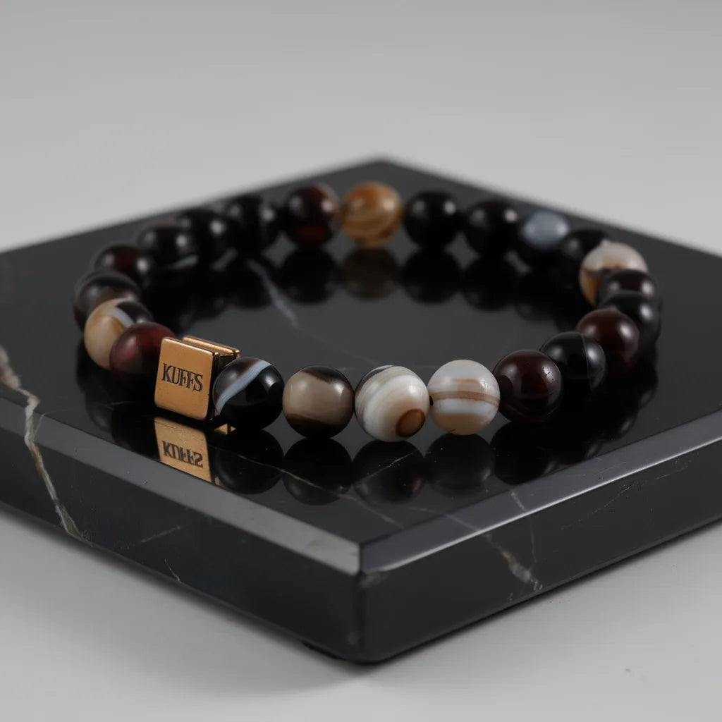 Dark Sulemani Agate bracelet for men