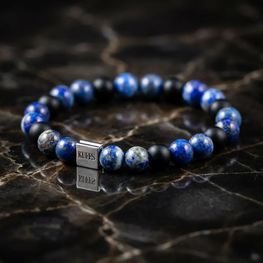 Lapis lazulis and Onyx Kuffs bracelet for men