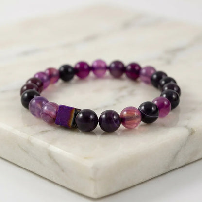 Purple sulemani agate bracelet
