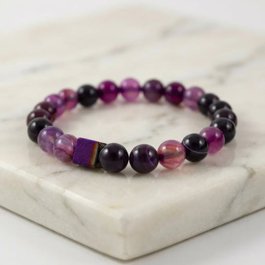 Purple sulemani agate bracelet