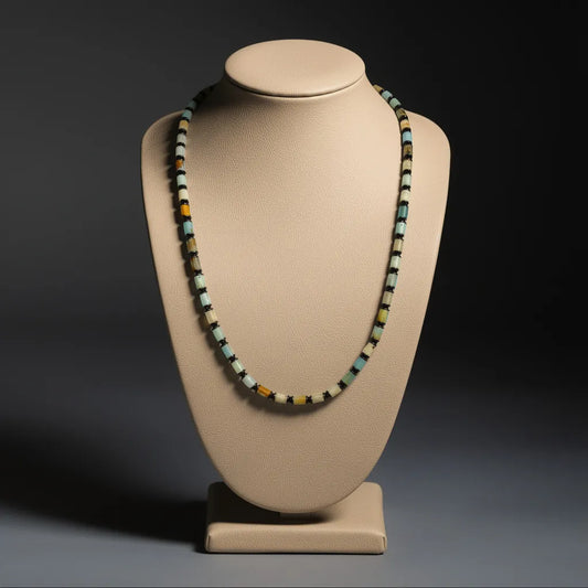 Amazonite cylindrical summer kuffs necklace