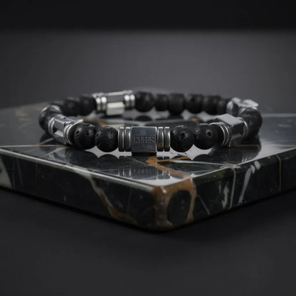 Lava and Hematite Kuffs Mens Bracelet