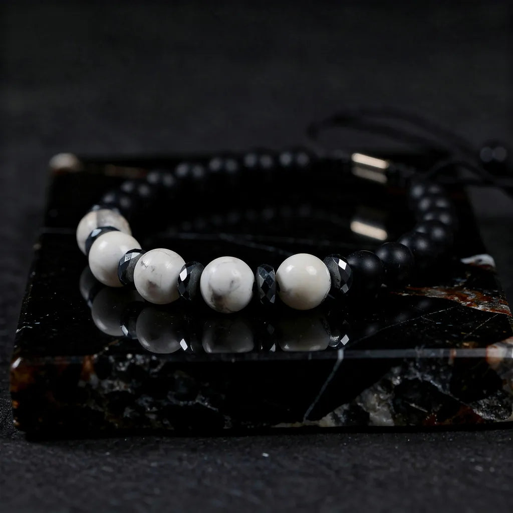 Howlite and onyx Kuffs for men