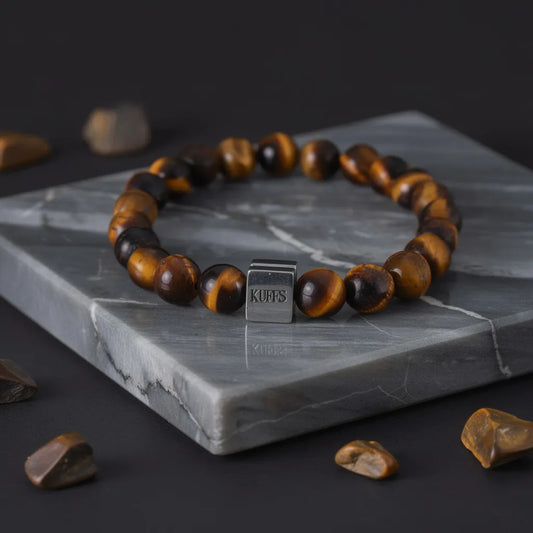 Premium yellow Tiger eye Kuffs bracelet for men