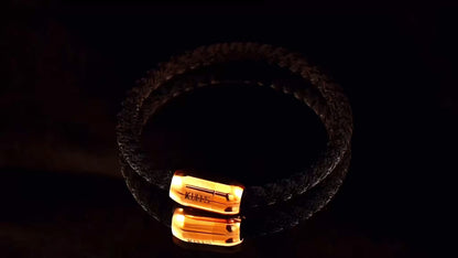 Black polyester braided Kuffs Mens Bracelet
