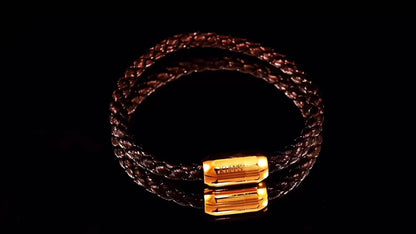 Brown leather cord Kuffs Mens Bracelet