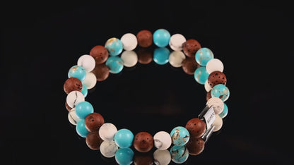 Blue jasper and Howlite mix bracelet