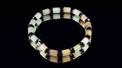 Amazonite cylindrical summer kuffs bracelet