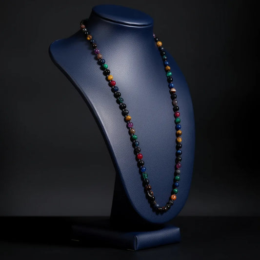 Rainbow tiger eye colorful necklace