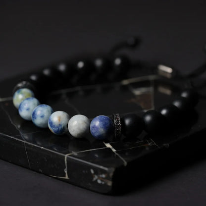 Sodalite and Onyx Kuffs Mens Bracelet